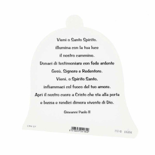 Campana Paloma Espíritu Santo y oración pvc 10,5x10,5 cm
