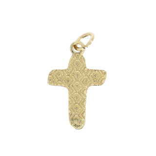 Crocifisso metallo dorato smaltato 1,7x2,5 cm