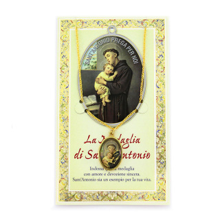 Pagellina medaglia e catena Sant'Antonio di Padova