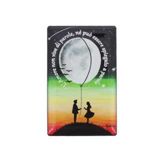 Magnet Painted words Moon 5x8 cm