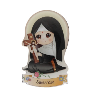 Shaped resin magnet Saint Rita 5x8 cm