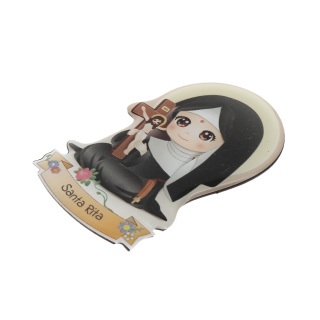 Shaped resin magnet Saint Rita 5x8 cm