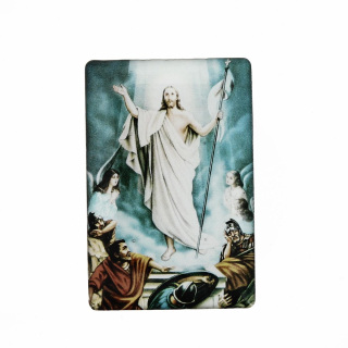 Vitrified Magnet Risen Jesus 4x6 cm