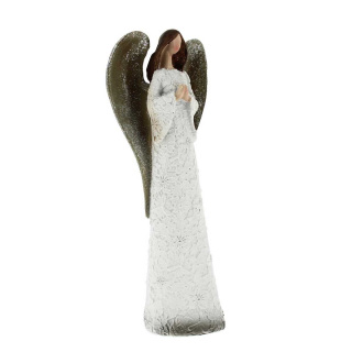 Ángel estilizado con las manos cruzadas blanco 20 cm