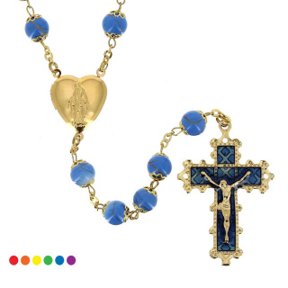 Rosary Heart Glass Grain 8 mm