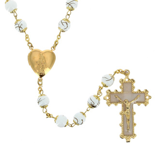 Rosary Heart Glass Grain 8 mm