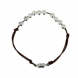 Rosario pulsera con cierre magnético marrón cuenta 6 mm