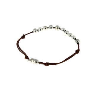 Rosario pulsera con cierre magnético marrón cuenta 6 mm
