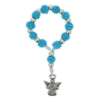 Decade rosary turquoise crochet thread