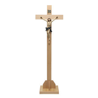 Crucifijo con base en cruz de madera y cuerpo de resina 60x190 cm
