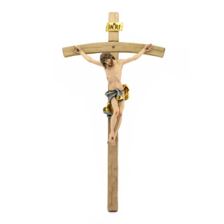 Crucifix in wood curved cross 53x100 cm