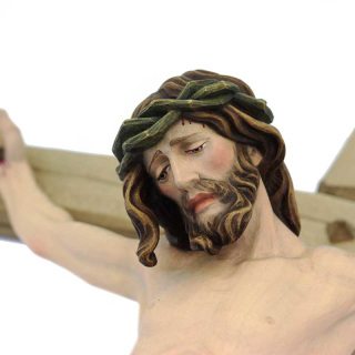 Crucifix in wood curved cross 53x100 cm