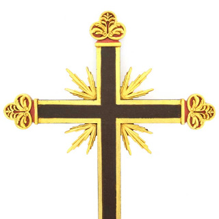 Baroque style Cross in wood with Rays 26x45 cm