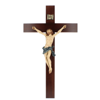 Crucifijo cruz madera cuerpo de Cristo resina 60x105 cm