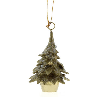 Árbol de Navidad TANNENBAUM champagne 11 cm Colección Scintille di Fabrille