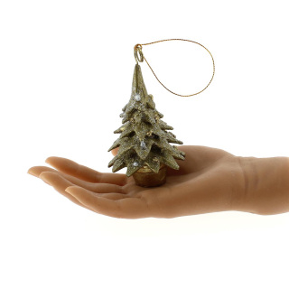 Árbol de Navidad TANNENBAUM champagne 11 cm Colección Scintille di Fabrille