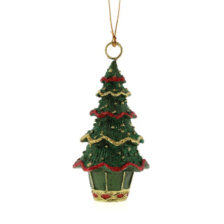 Árbol de Navidad con perlas verde 10 cm Colección Scintille di Fabrille