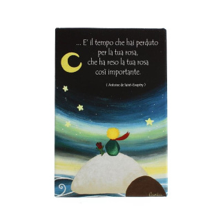 Canvas Painting Painted Words Little Prince and Rose 10x15 cm