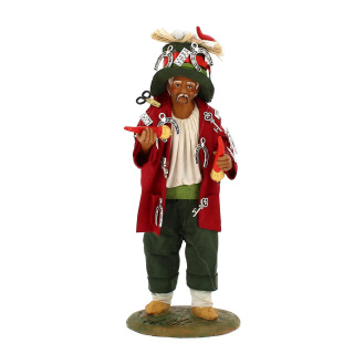 Jorobado de la suerte rojo de terracota con trajes 20 cm