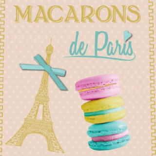 Bolsa de algodón Macarones de Paris 39x44 cm