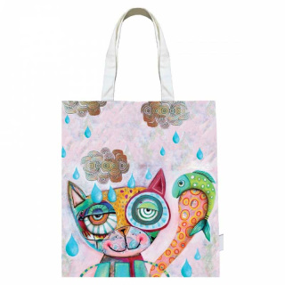 Bolsa de algodón Gato 39x44 cm