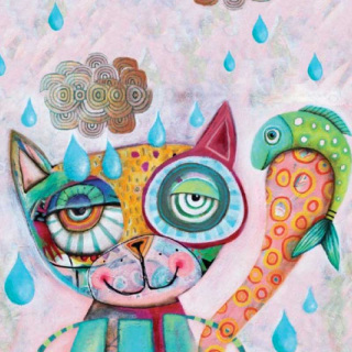 Bolsa de algodón Gato 39x44 cm