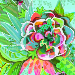 Bolsa de algodón Flores 39x44 cm