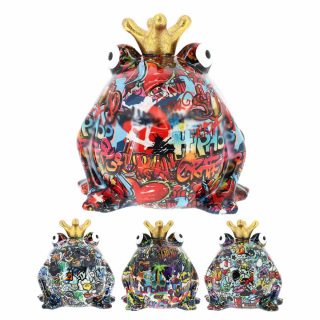 Piggy bank Frog Freddy Graffiti 24x25x21 cm Pomme Pidou