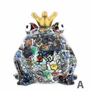 Piggy bank Frog Freddy Graffiti 24x25x21 cm Pomme Pidou