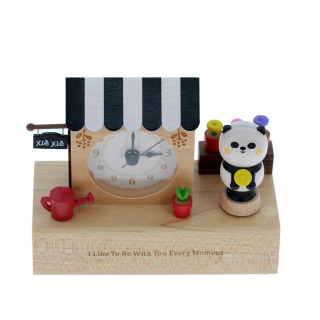 Panda with clock music box 14,5x12x7 cm Wooderful Life