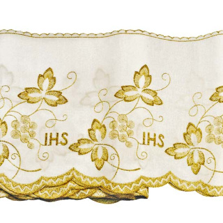 Puntilla para mantel de altar adornado IHS, uvas y parra 28 cm Gamma