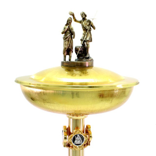 Golden Brass Baptismal Font 130 cm