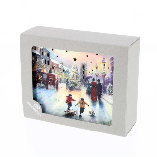 Lámpara de noche Paisaje con árbol de Navidad 16x13 cm