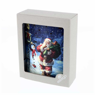 Lámpara de noche Papá Noel con muñeco de nieve 16x13 cm