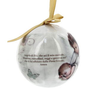 Christmas ball with Angel of God and Prayer 7,5 cm