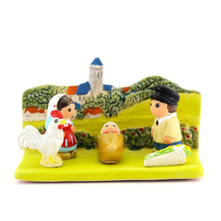 Beauce Region of France Nativity scene in terracotta 9,5x5,5 cm