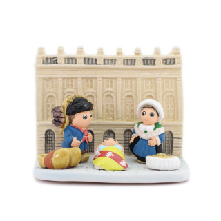 Terracotta nativity scene Normandy region of France 8,5x7 cm