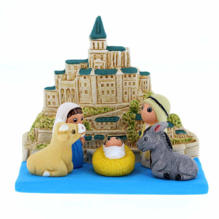Terracotta Saint Michel region of France nativity scene 9x8 cm