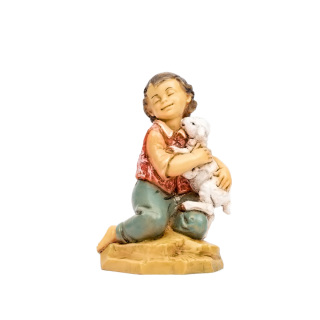 Niño con cordero de resina 30 cm Belenes Fontanini