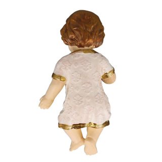 Baby Jesus in colored resin with dress 7,5 cm