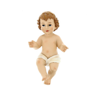 Baby Jesus open arms in colored resin 15 cm