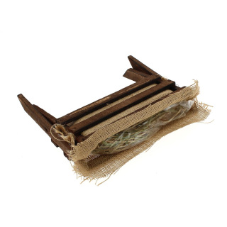 Cuna de madera para Niño Jesús con heno 21x16x29 cm