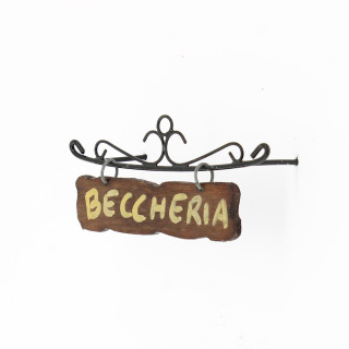 Butcher nativity scene sign 9x3,5 cm