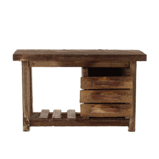 Banco da lavoro per presepe in legno 16,5x10x6 cm