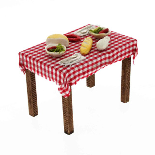 Wooden table set for nativity scene 10x7x7 cm