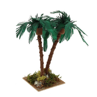 Palmera doble para belén de bricolaje 23 cm