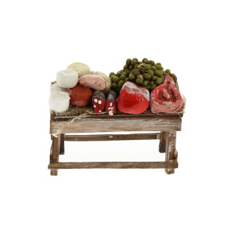 Stall with cured meats nativity scene 12 cm 8x6x4 cm