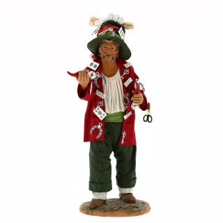 Jorobado de la suerte rojo de terracota con trajes 30 cm