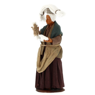 Woman with handkerchiefs in terracotta with clothes 15 cm