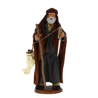 Man with hanging lamb in dressed terracotta 15 cm